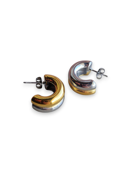 Orecchini bicolor Double Bold