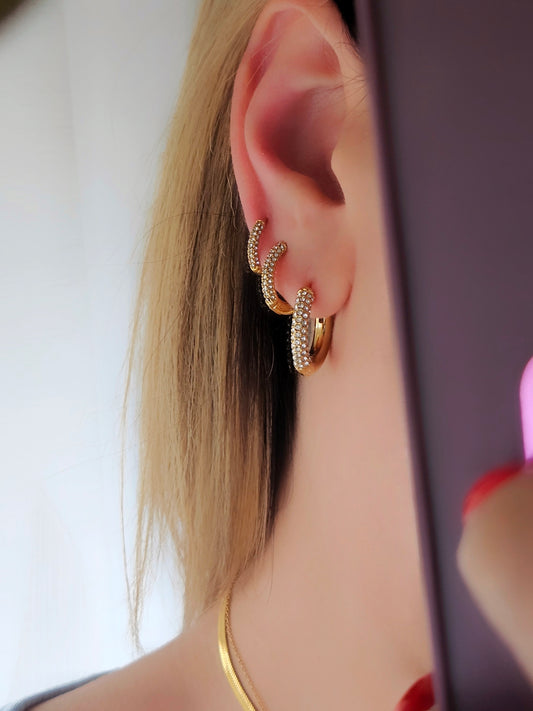 Orecchini Hoop Middle Pavè