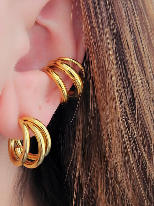 Orecchini Hoop Tre Fili