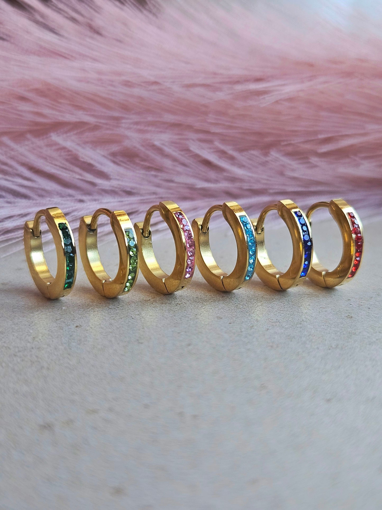 Orecchino Hoop Strass Rainbow