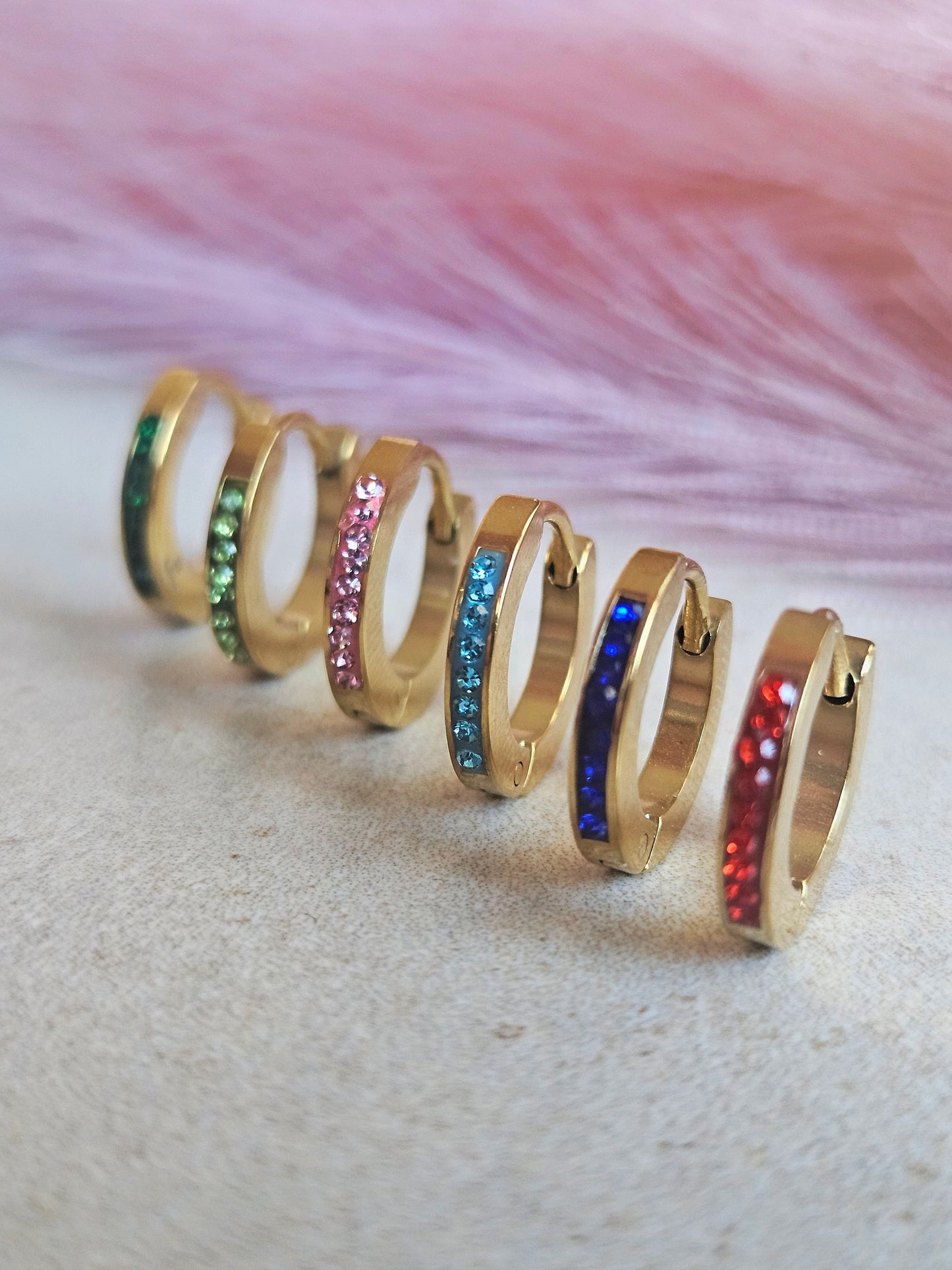 Orecchino Hoop Strass Rainbow