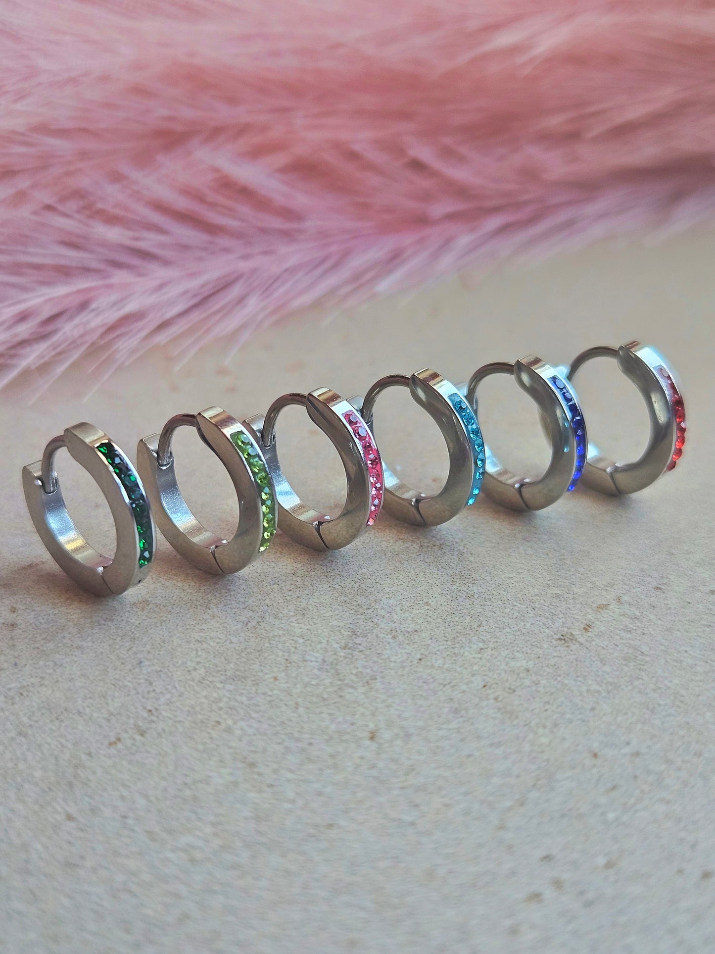 Orecchino Hoop Strass Rainbow