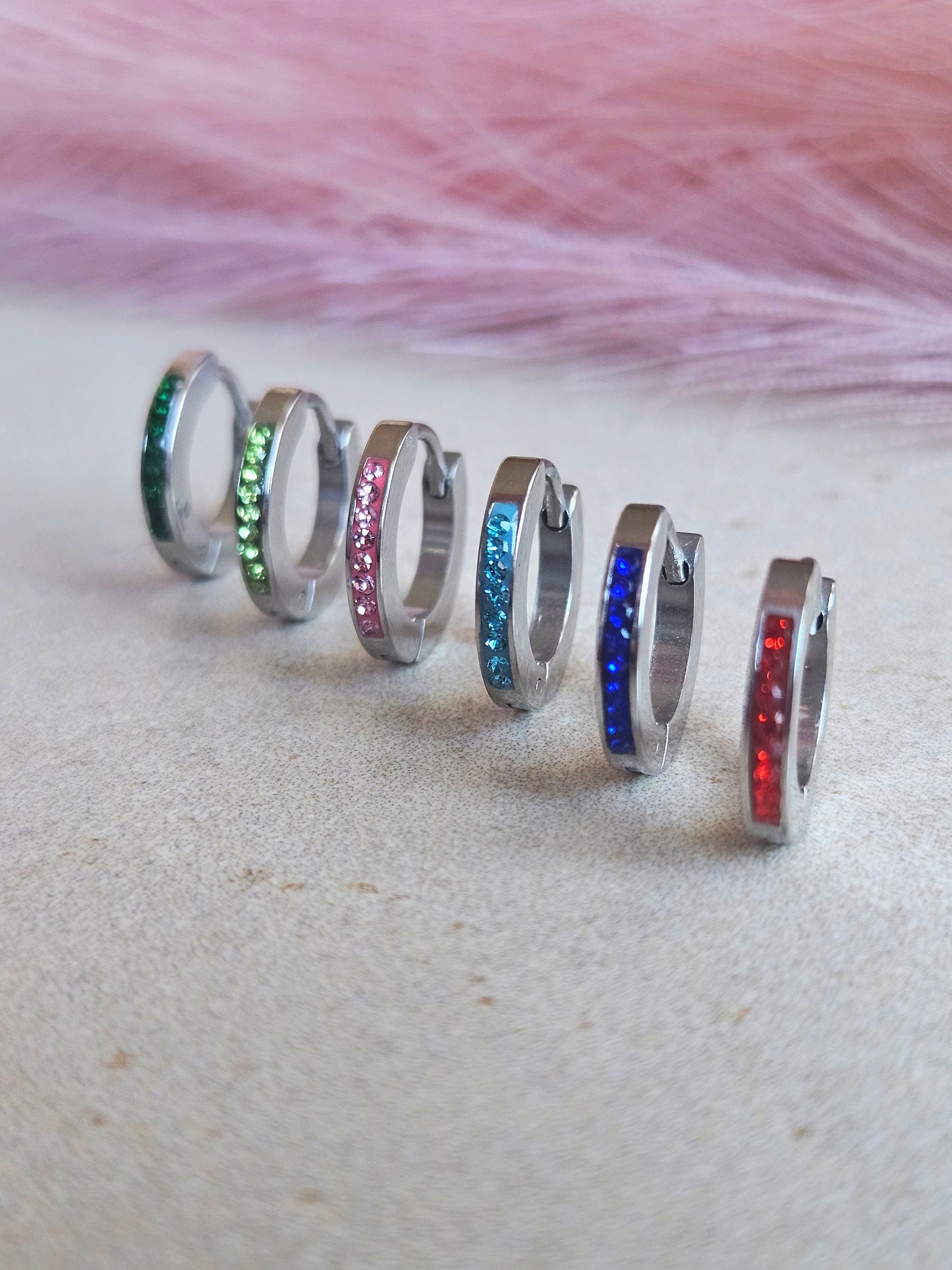 Orecchino Hoop Strass Rainbow