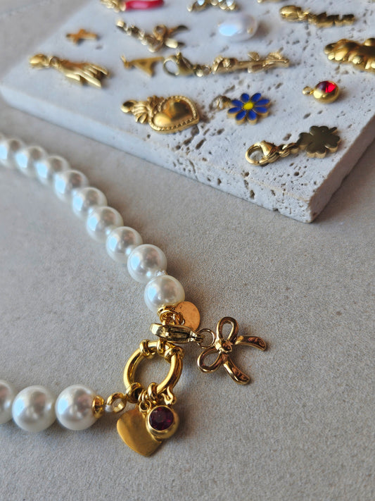 Collana Perle Classiche Chiusura a Timone