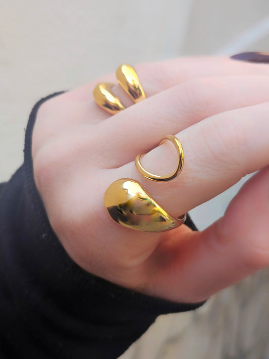 Anello Doppia Goccia Chunky