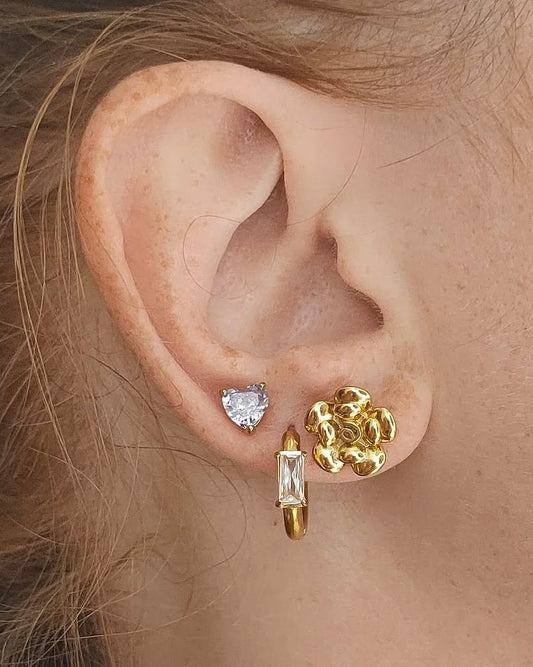 Orecchini Hoop Baguette Slim