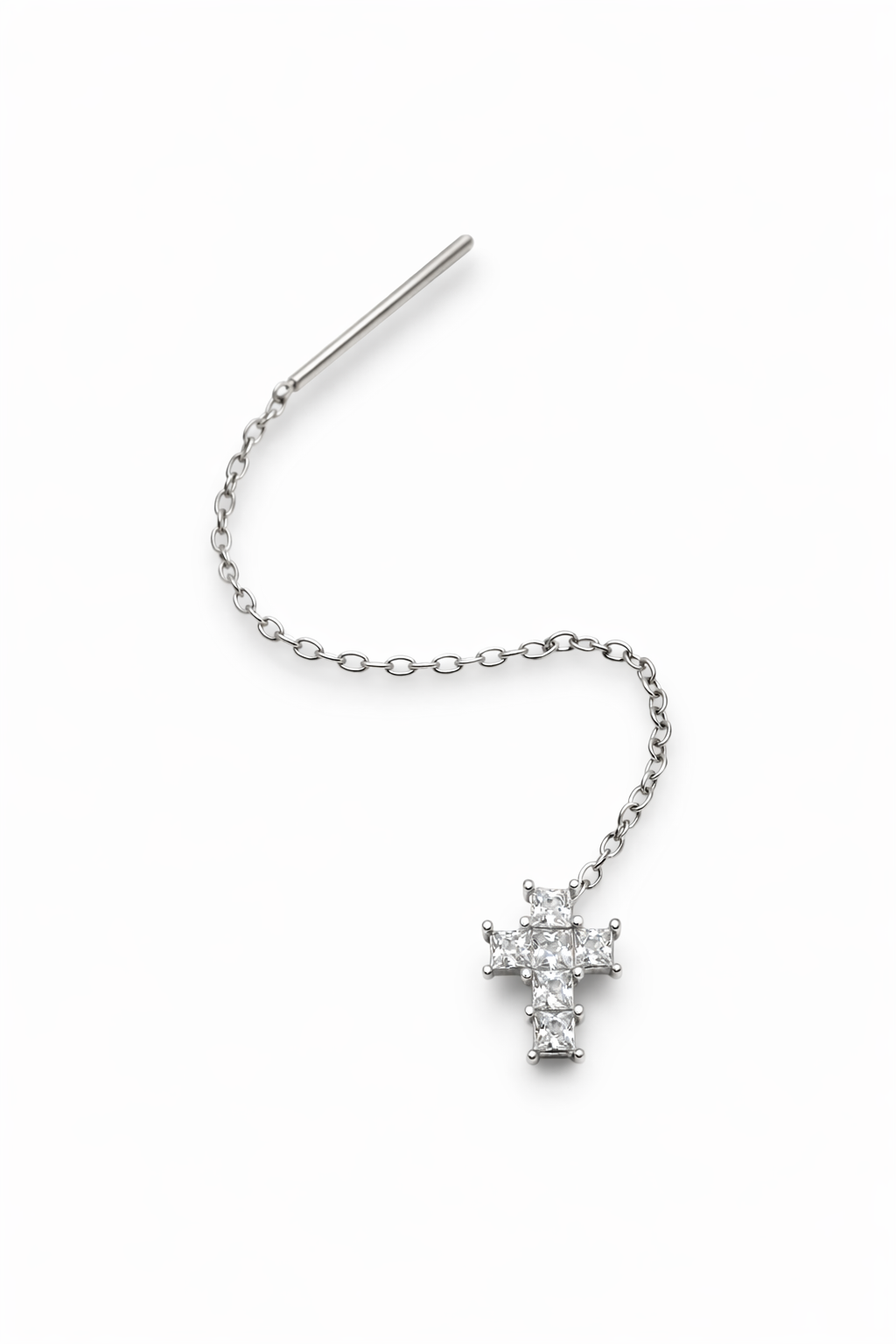 Orecchino Saliscendi Croce Baby