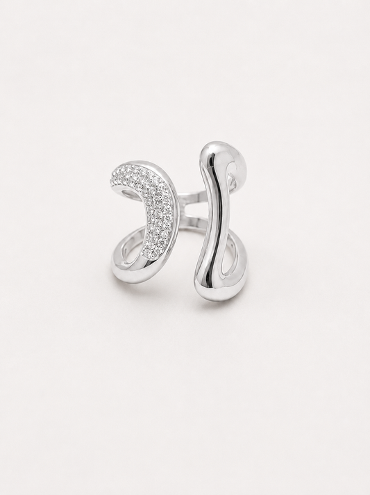 Anello Sinuosa Pavè