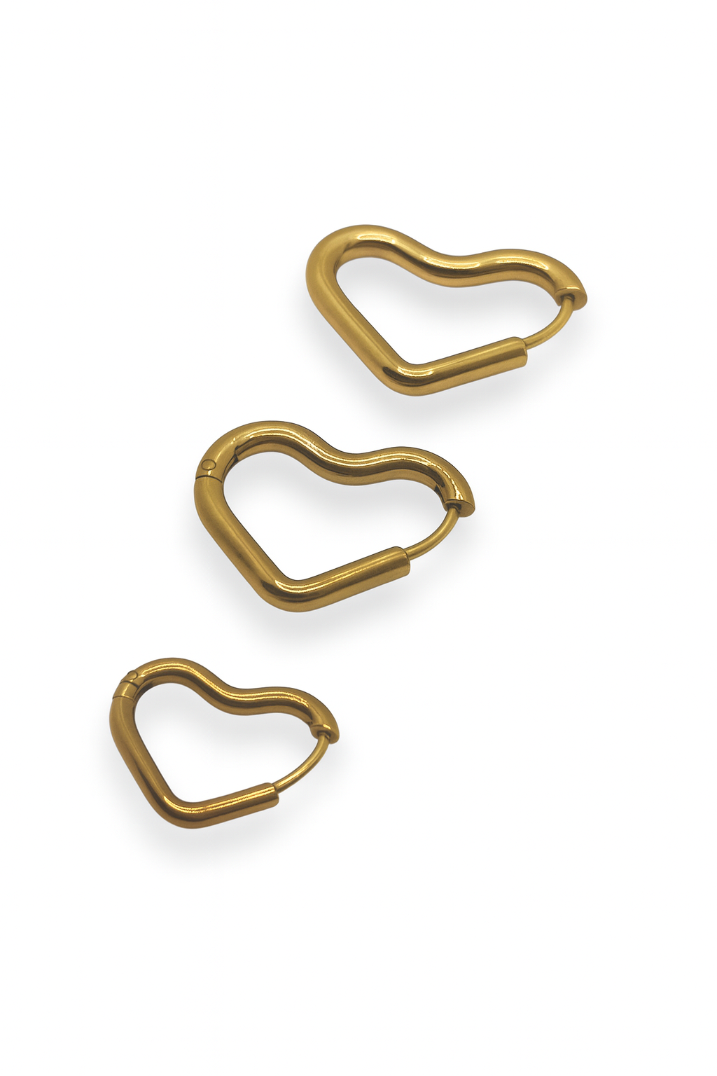 Set Orecchini Hoop Cuore 3 Paia