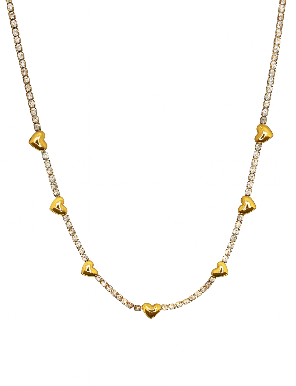Collana Tennis Cuori Bold