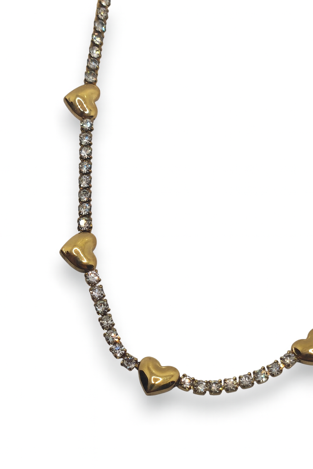Collana Tennis Cuori Bold