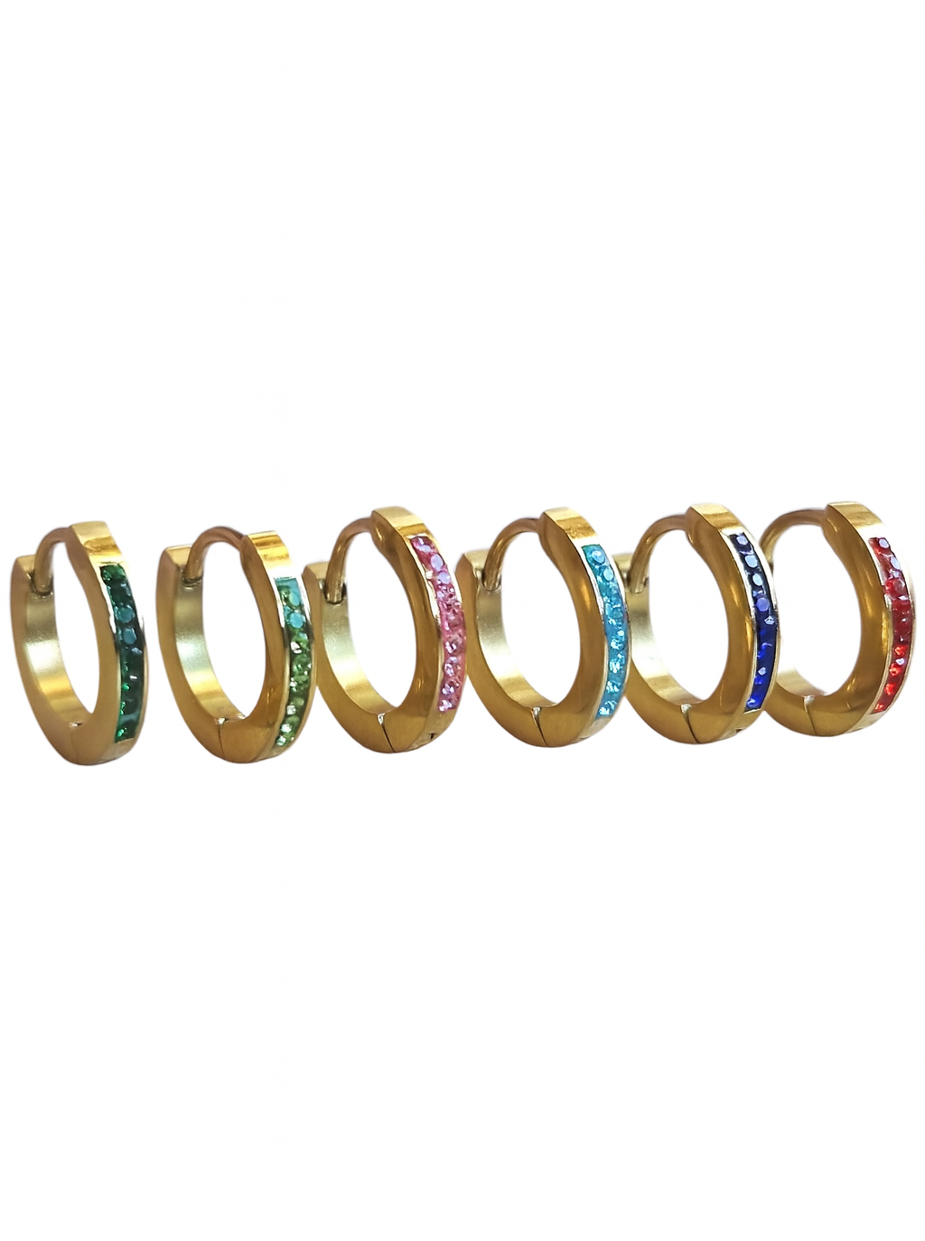Orecchino Hoop Strass Rainbow