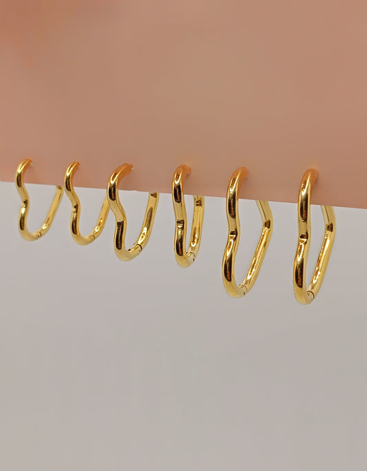 Set Orecchini Hoop Cuore 3 Paia