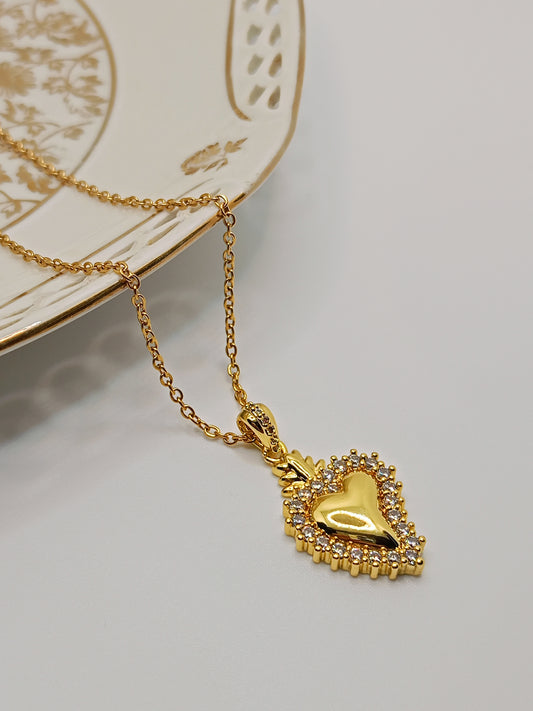 Collana Cuore Sacro Zirconi