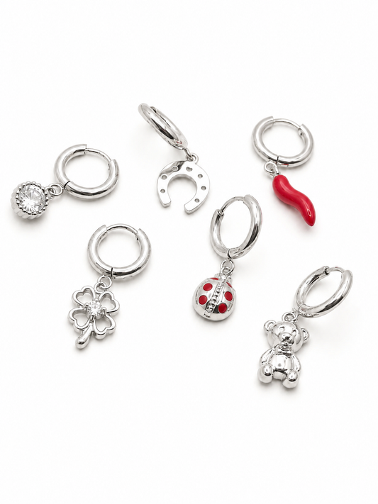 Set Orecchini Hoop Lucky Me Charms