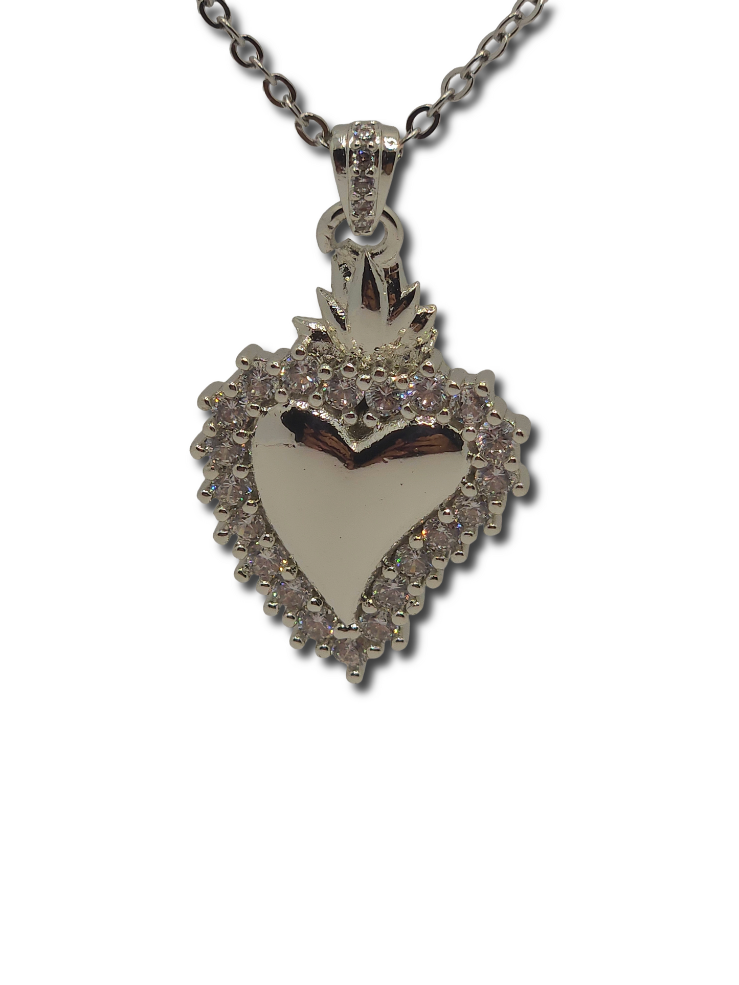 Collana Cuore Sacro Zirconi