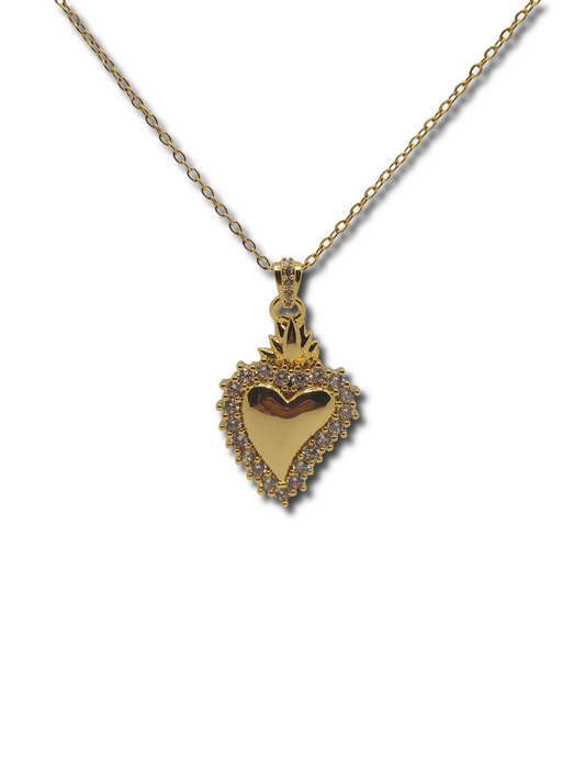 Collana Cuore Sacro Zirconi