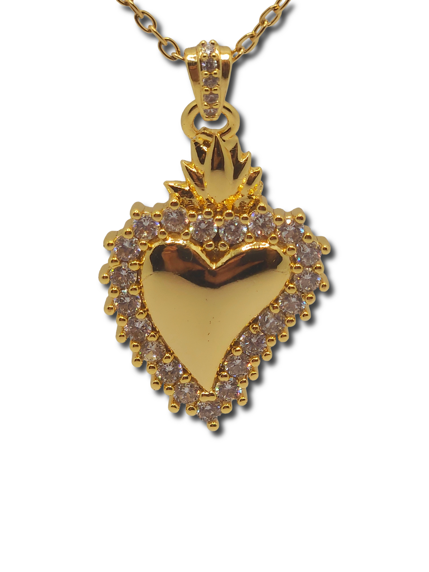 Collana Cuore Sacro Zirconi