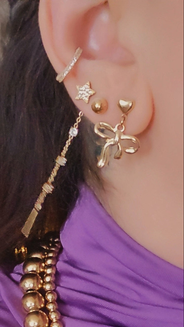 Orecchini Lobetto Stella Strass