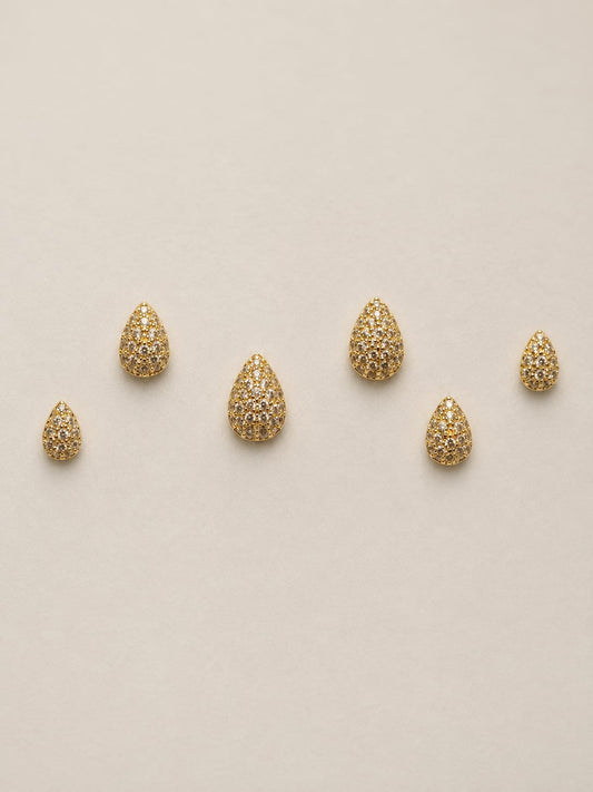 Orecchini Lobetto Mini Goccia Pavè