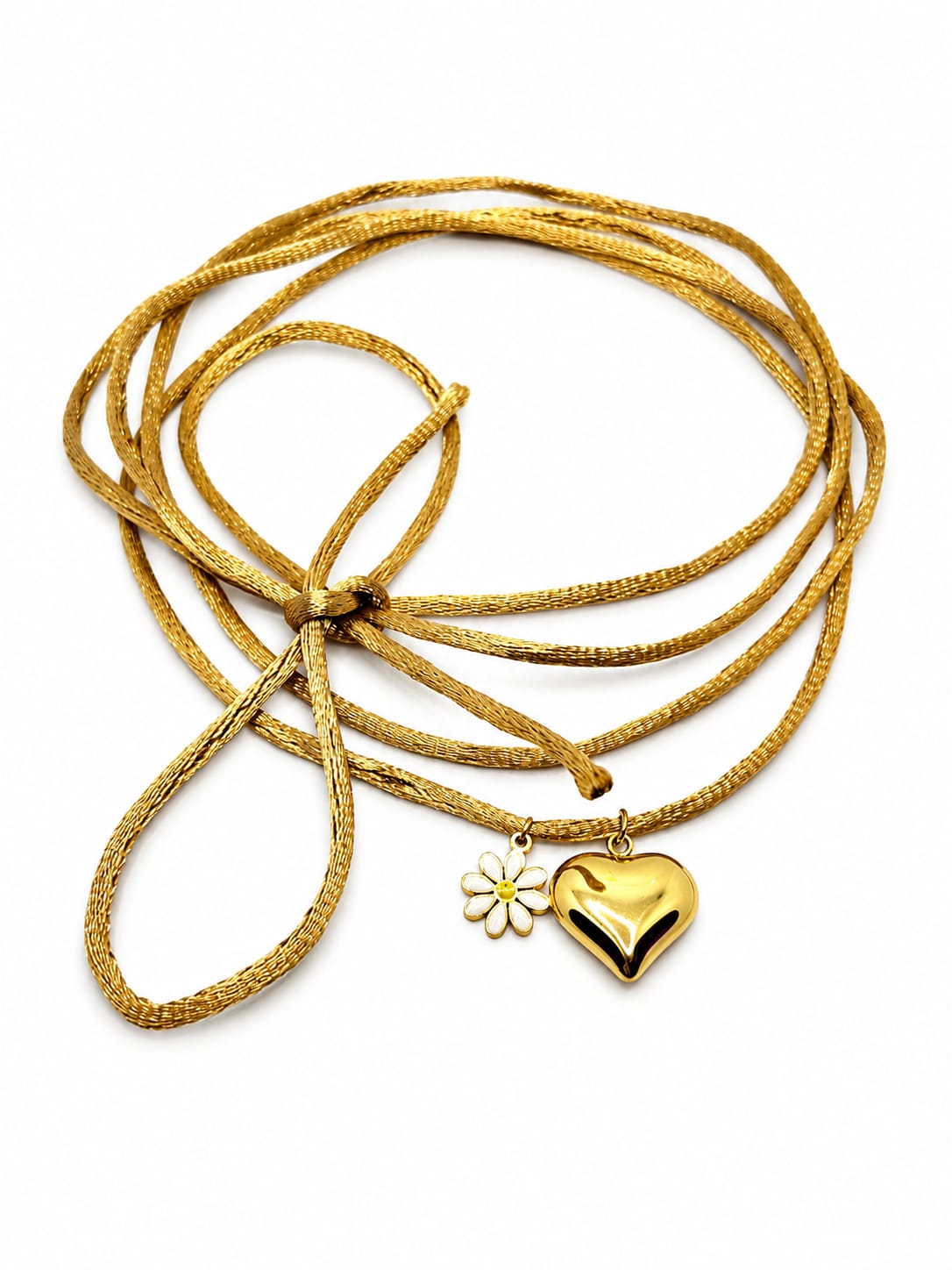 Collana Cordino Beige e Ciondoli