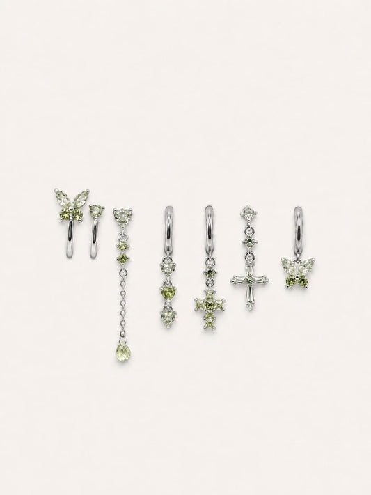 Set Orecchini Farfalla Bijou Green