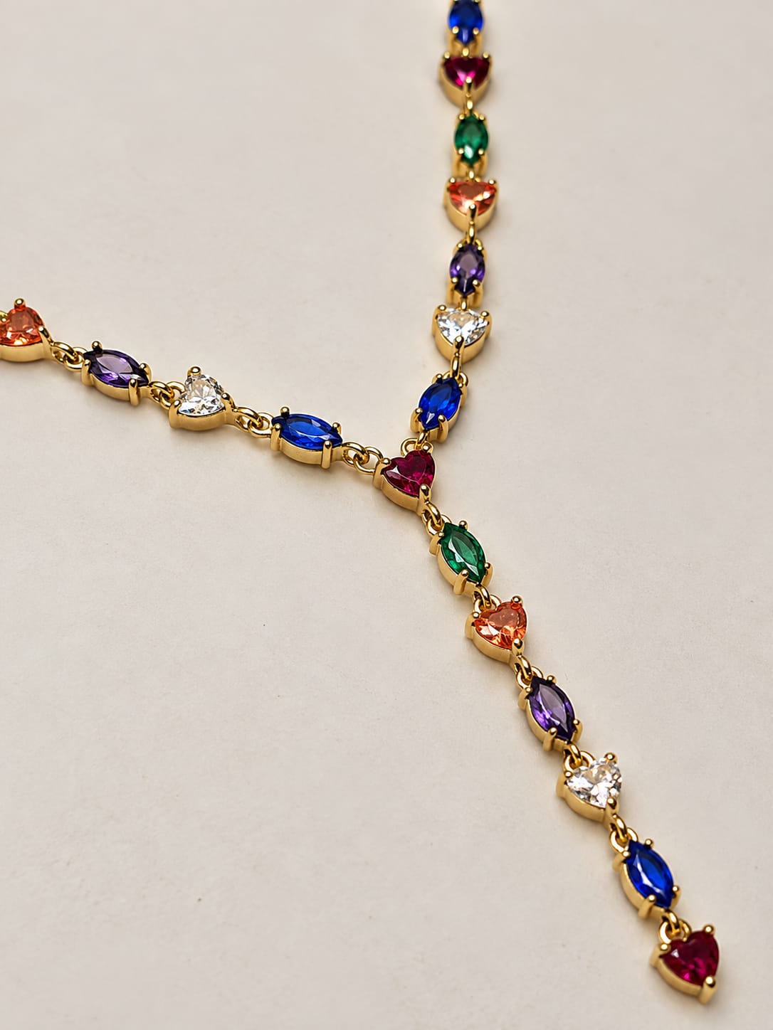 Collana a Y multicolore