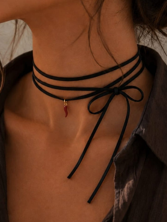 Collana Cordino Nero Croce o Cornetto
