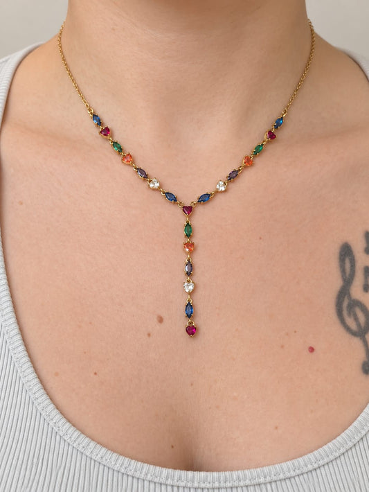 Collana a Y multicolore