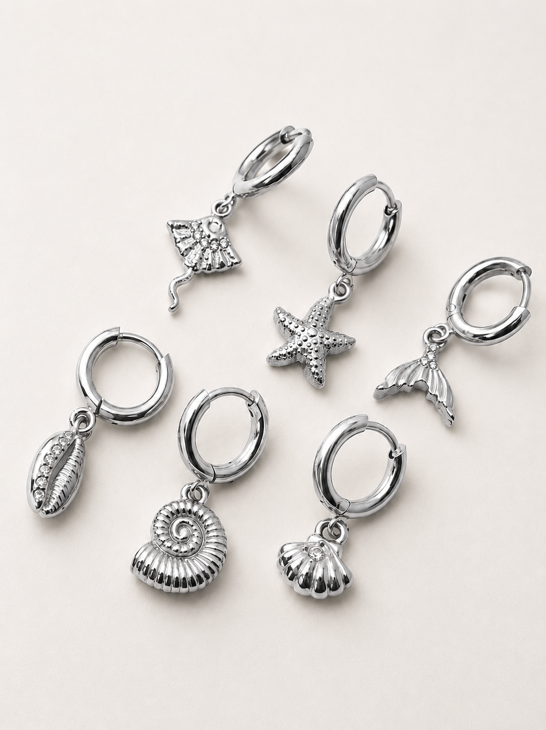 Set Orecchini Hoop Sea Charms
