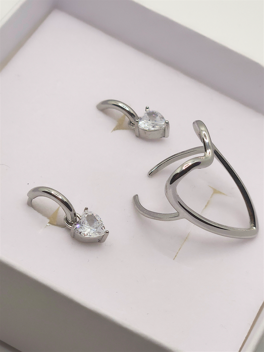 Set In Love Anello e Hoop Punto Luce Cuore