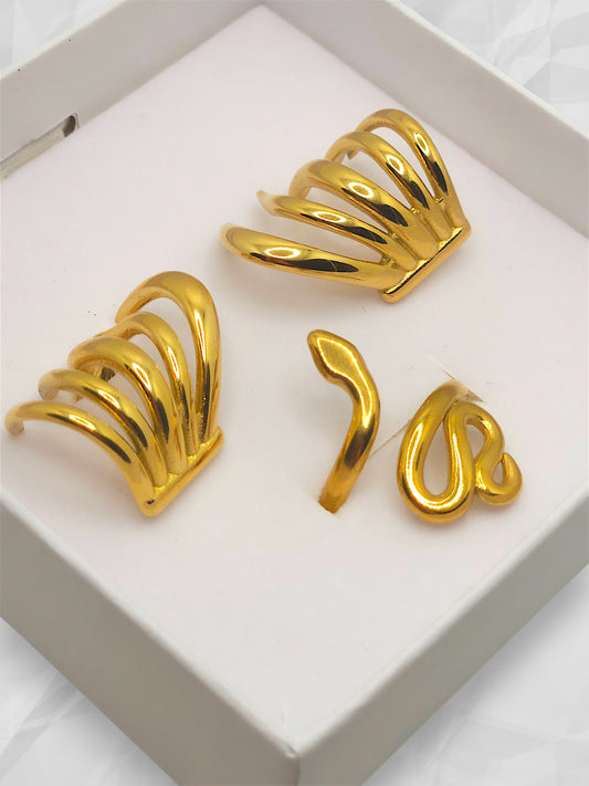 Set Orecchini e Anello Serpente