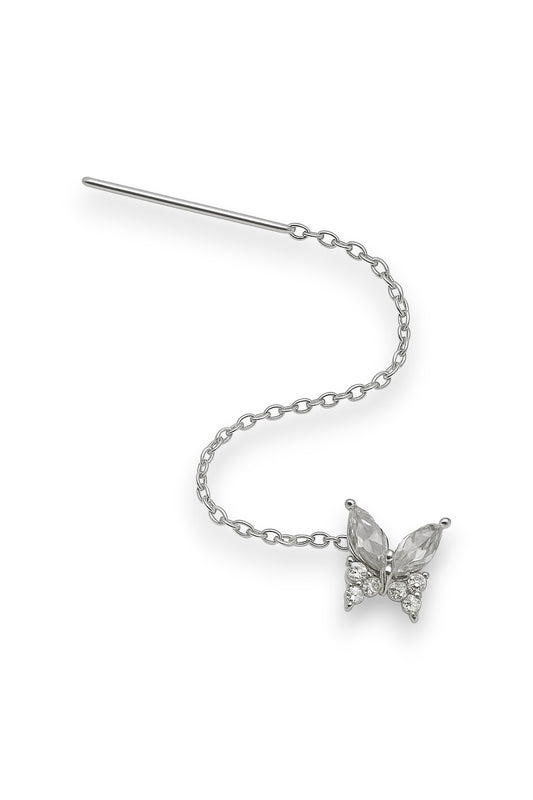 Orecchino Saliscendi Farfalla con Zirconi