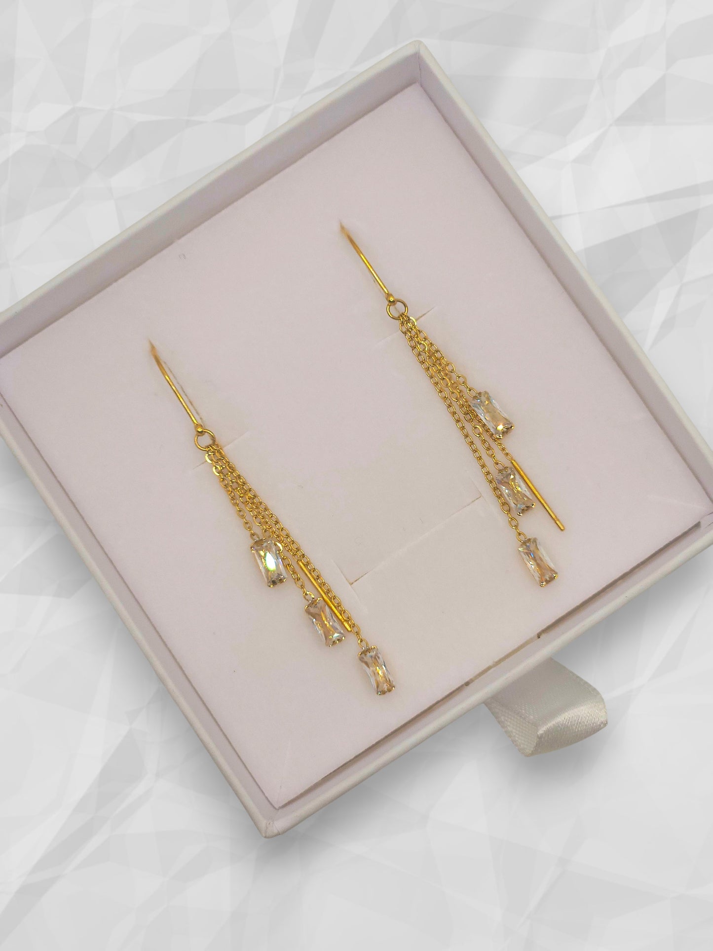 Orecchini Saliscendi Cascata Baguette