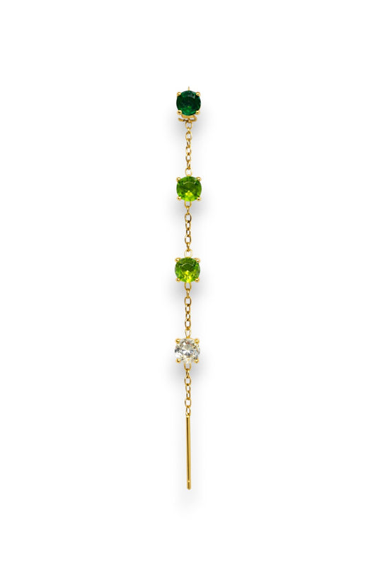 Orecchino Cascata Saliscendi Verde