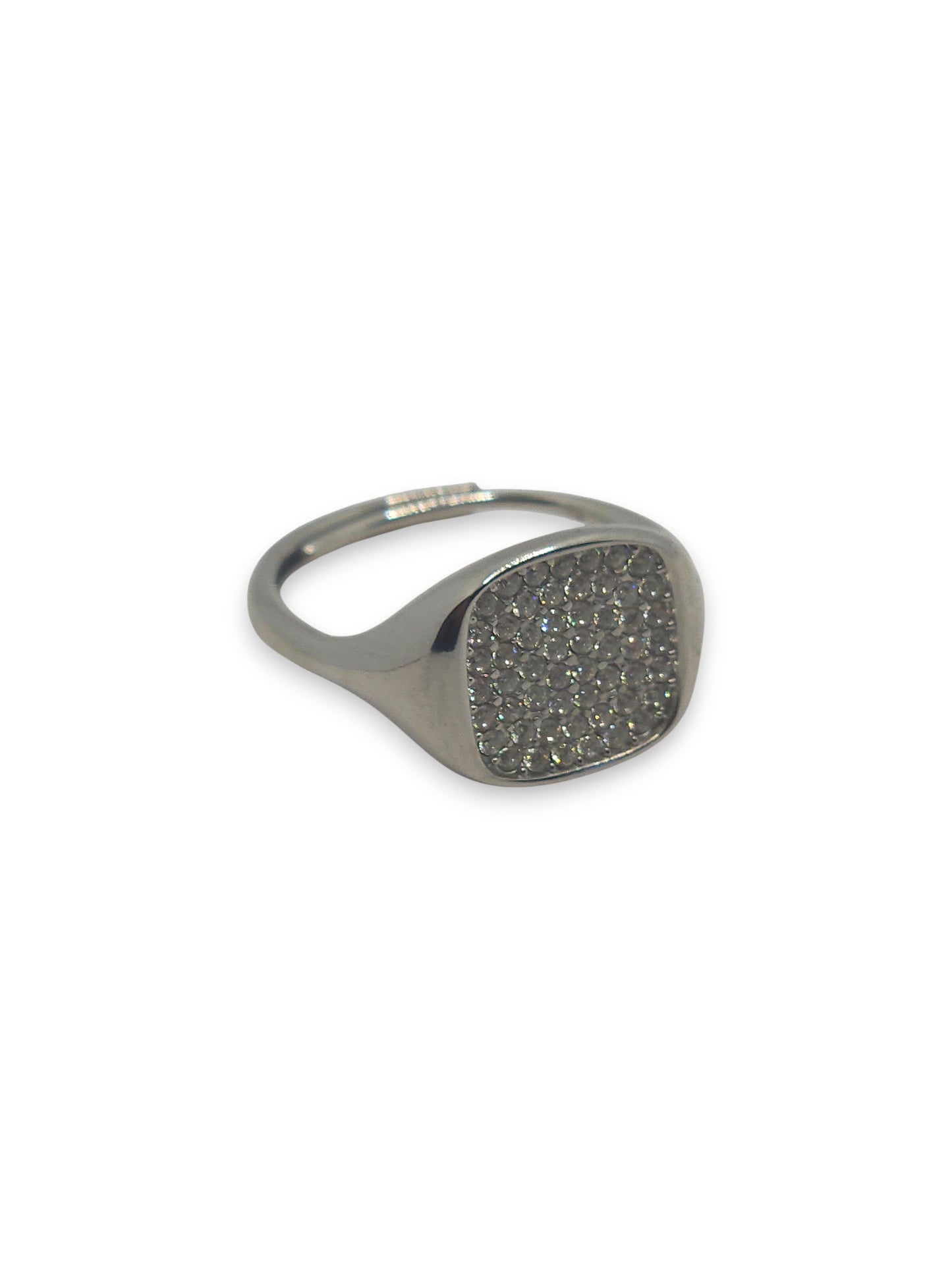 Anello Chevalier Pavè Quadrato