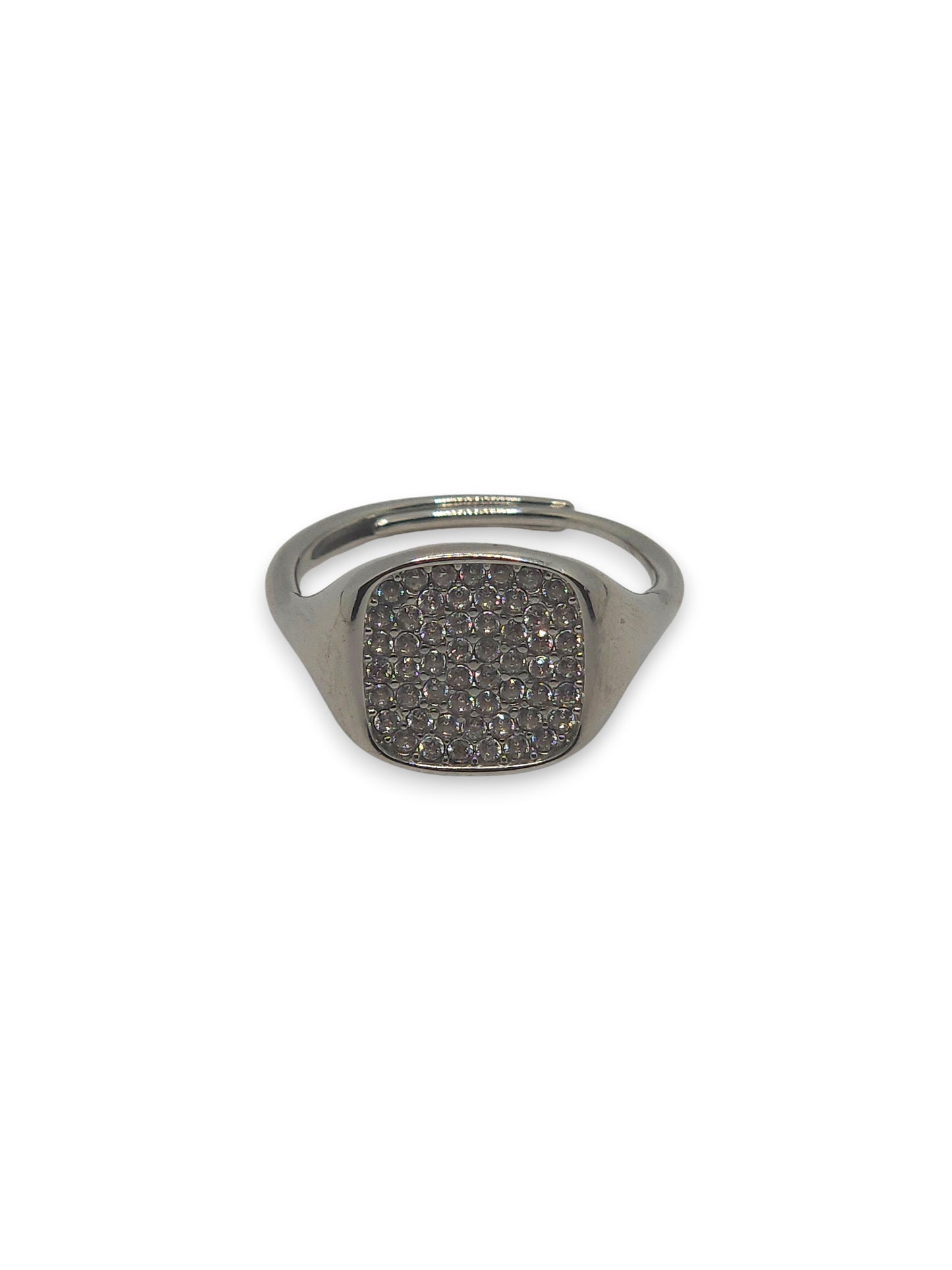 Anello Chevalier Pavè Quadrato
