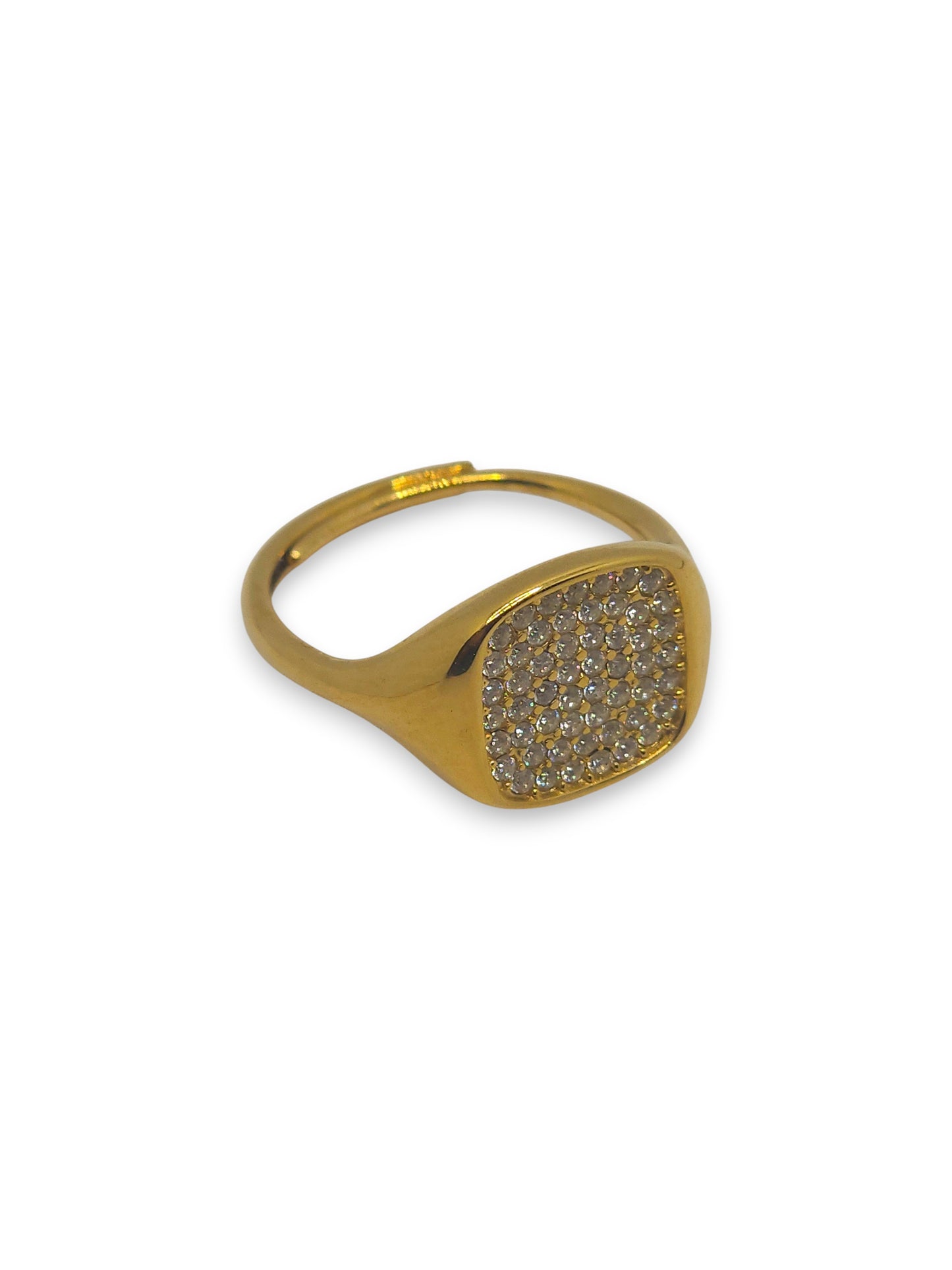 Anello Chevalier Pavè Quadrato