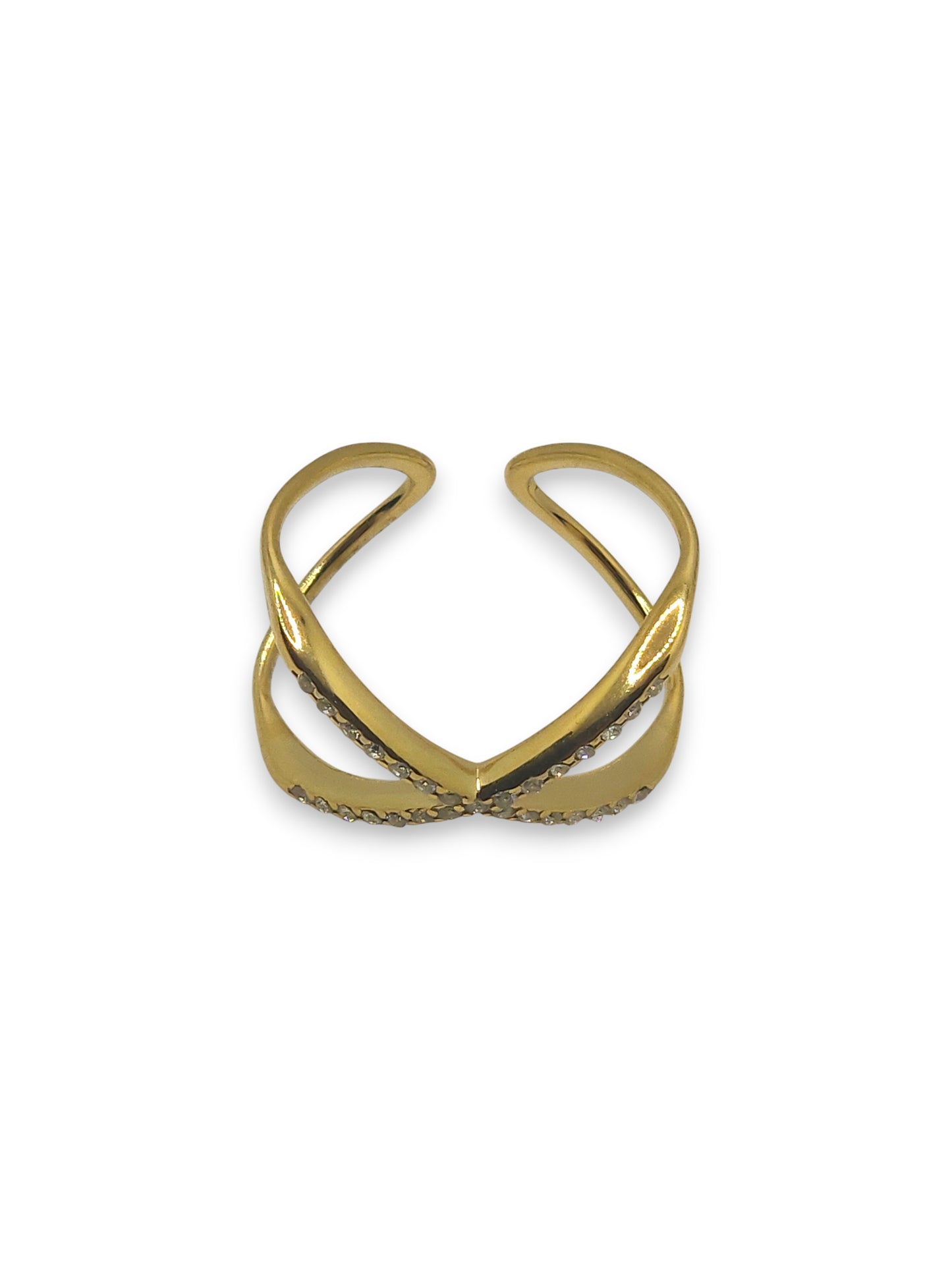 Anello Incrocio Zirconi