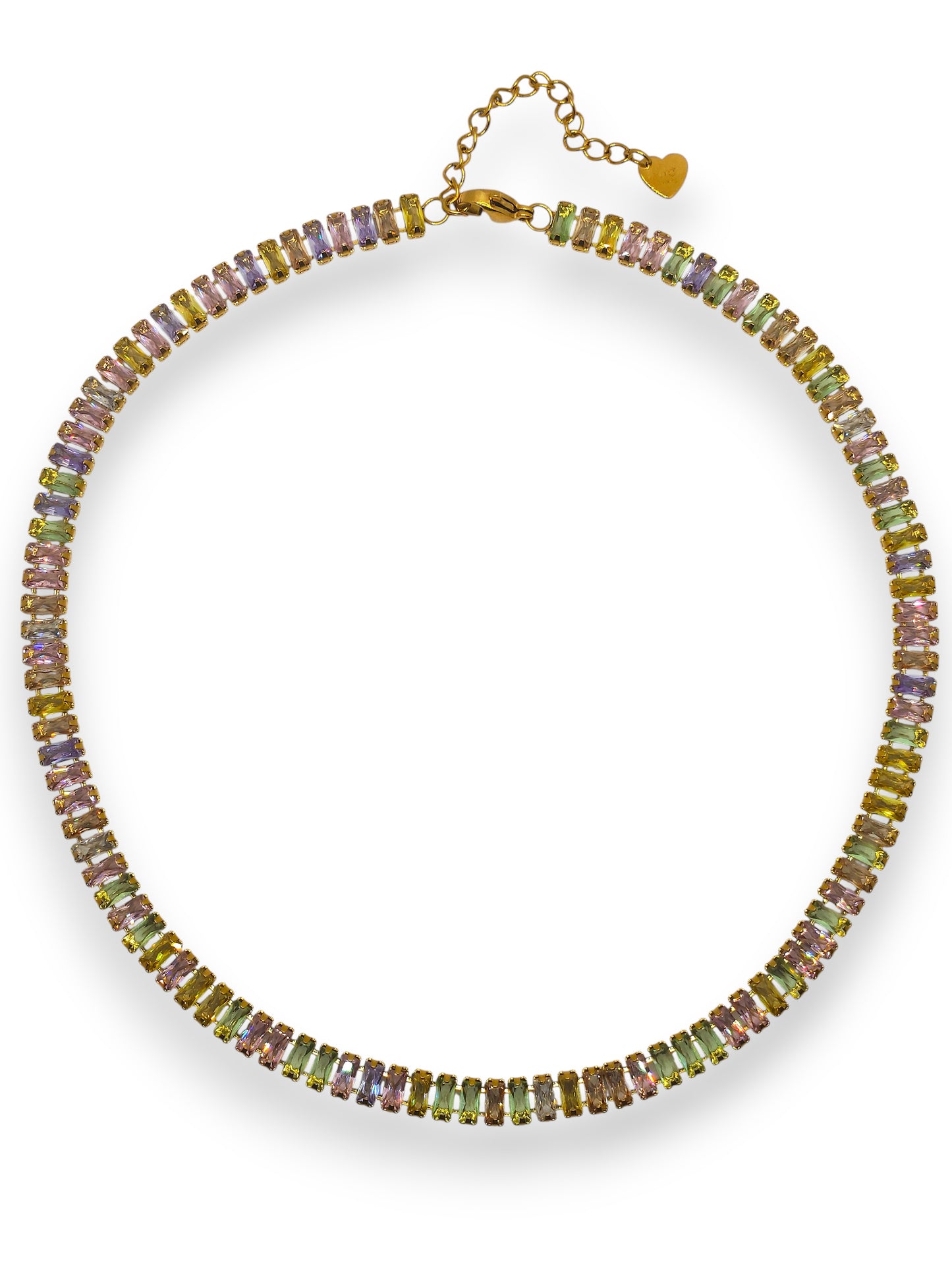 Collana Tennis Baguette Multicolor