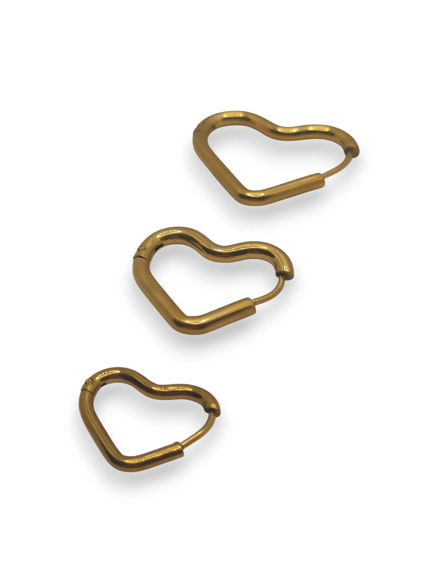 Set Orecchini Hoop Cuore 3 Paia
