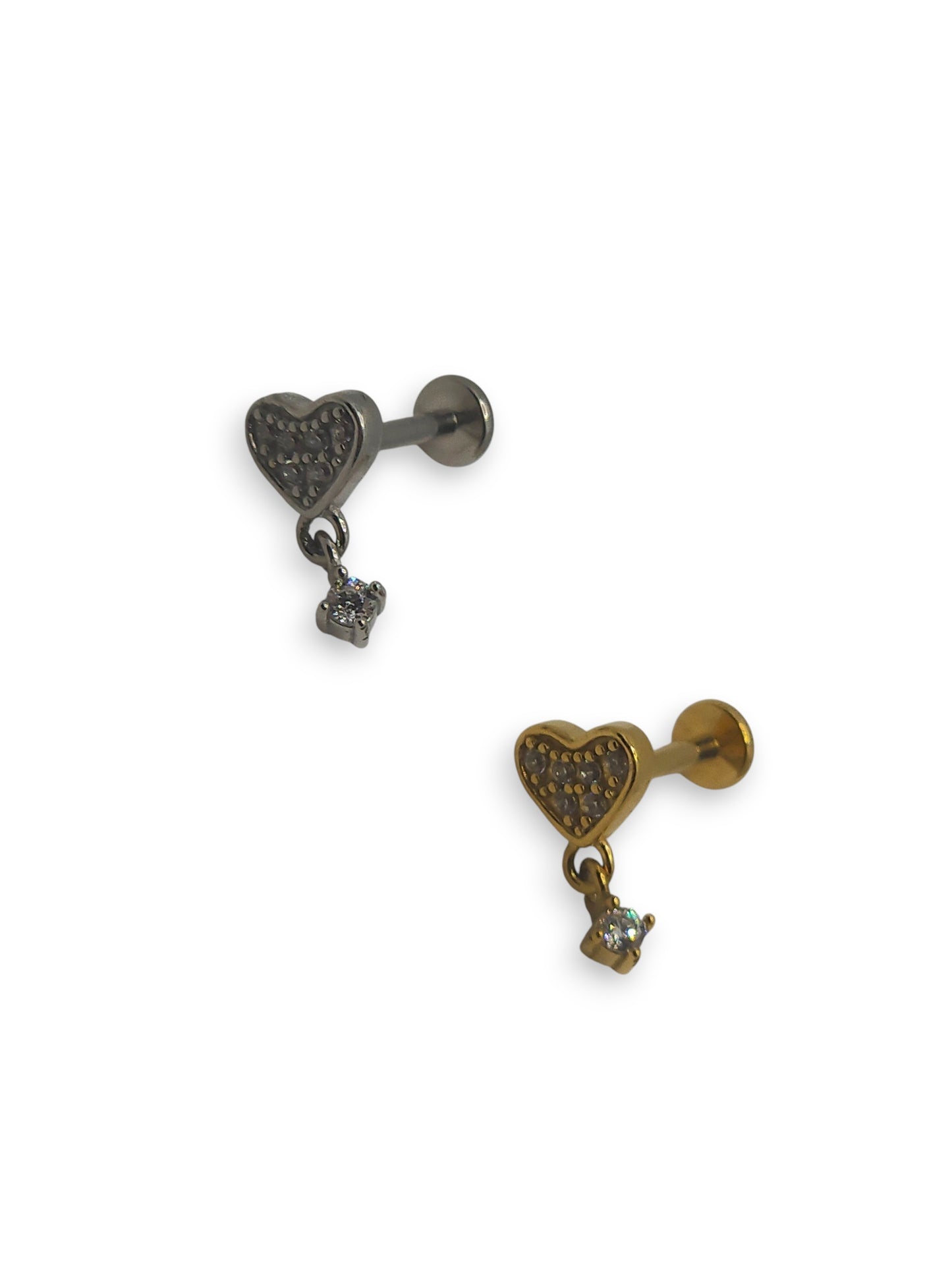 Piercing Cuore Con Pendente Punto Luce