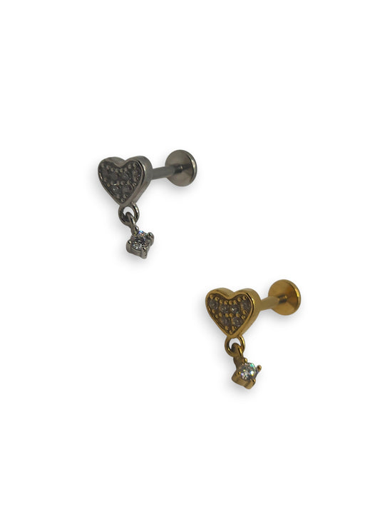 Piercing Cuore Con Pendente Punto Luce