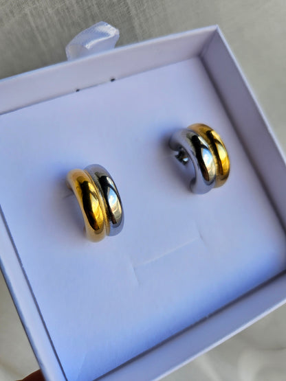 Orecchini bicolor Double Bold