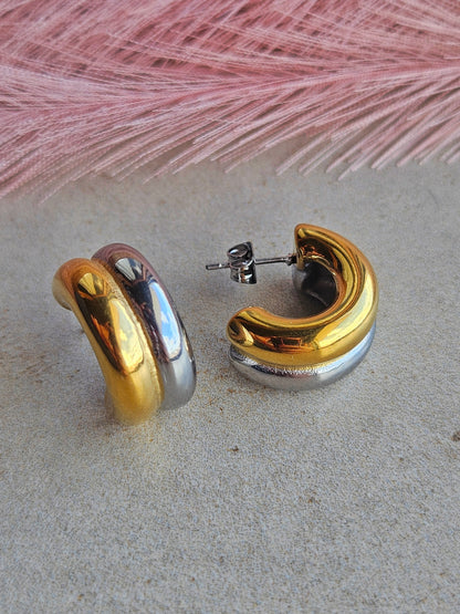 Orecchini bicolor Double Bold