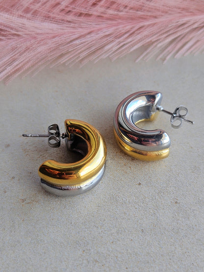 Orecchini bicolor Double Bold