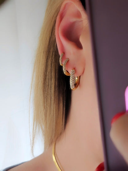 Orecchini Hoop Middle Pavè