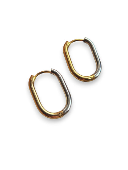 Orecchini bicolor Oval