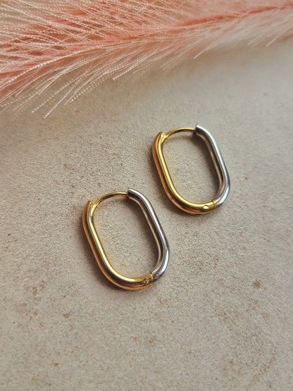 Orecchini bicolor Oval