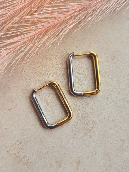 Orecchini bicolor Rettangolo